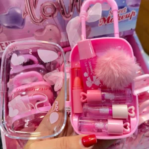 ست لیپ گلاس چمدانی موکالر Sweet Makeup Beauty Set