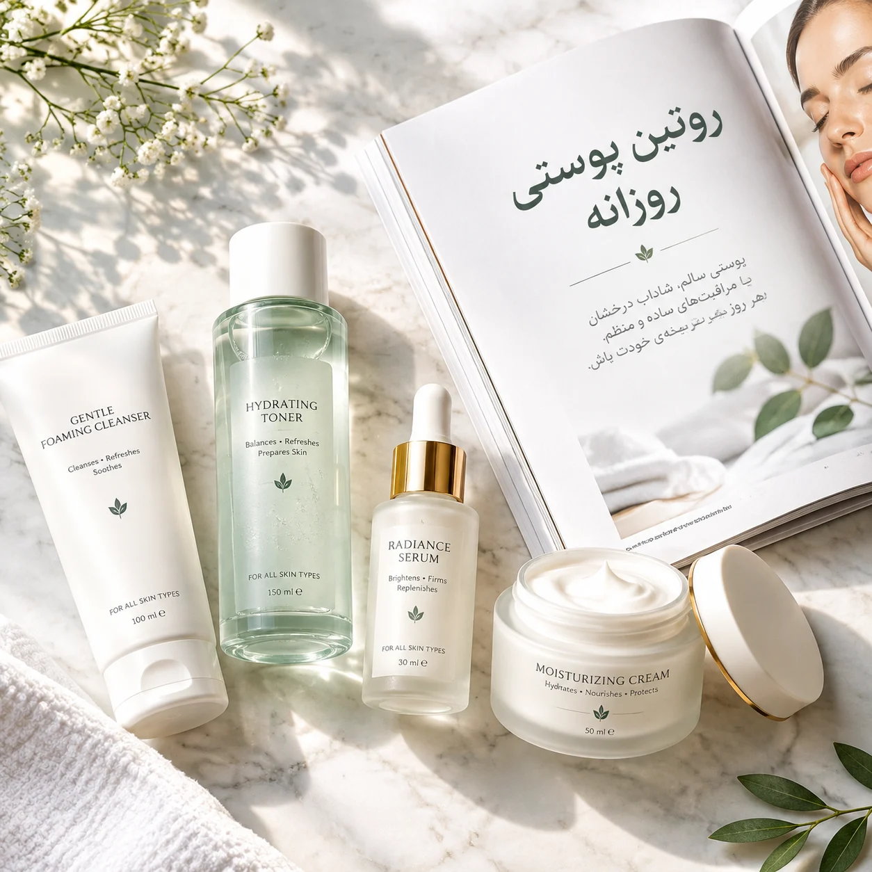 روتین پوستی روزانه و محصولات مراقبت از پوست